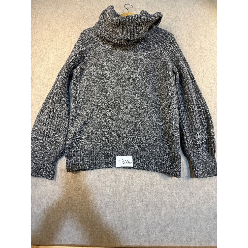 Nine West Womens Marled Gray Turtleneck Sweater Size M Chunky Knit Pullover